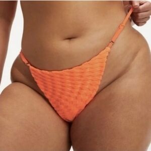Good American Orange Cream Jaquared Perfect Fit Bottoms Vacation Beach